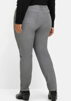 Schmale Jeans mit Ziernieten und Biesen<sheego Hot