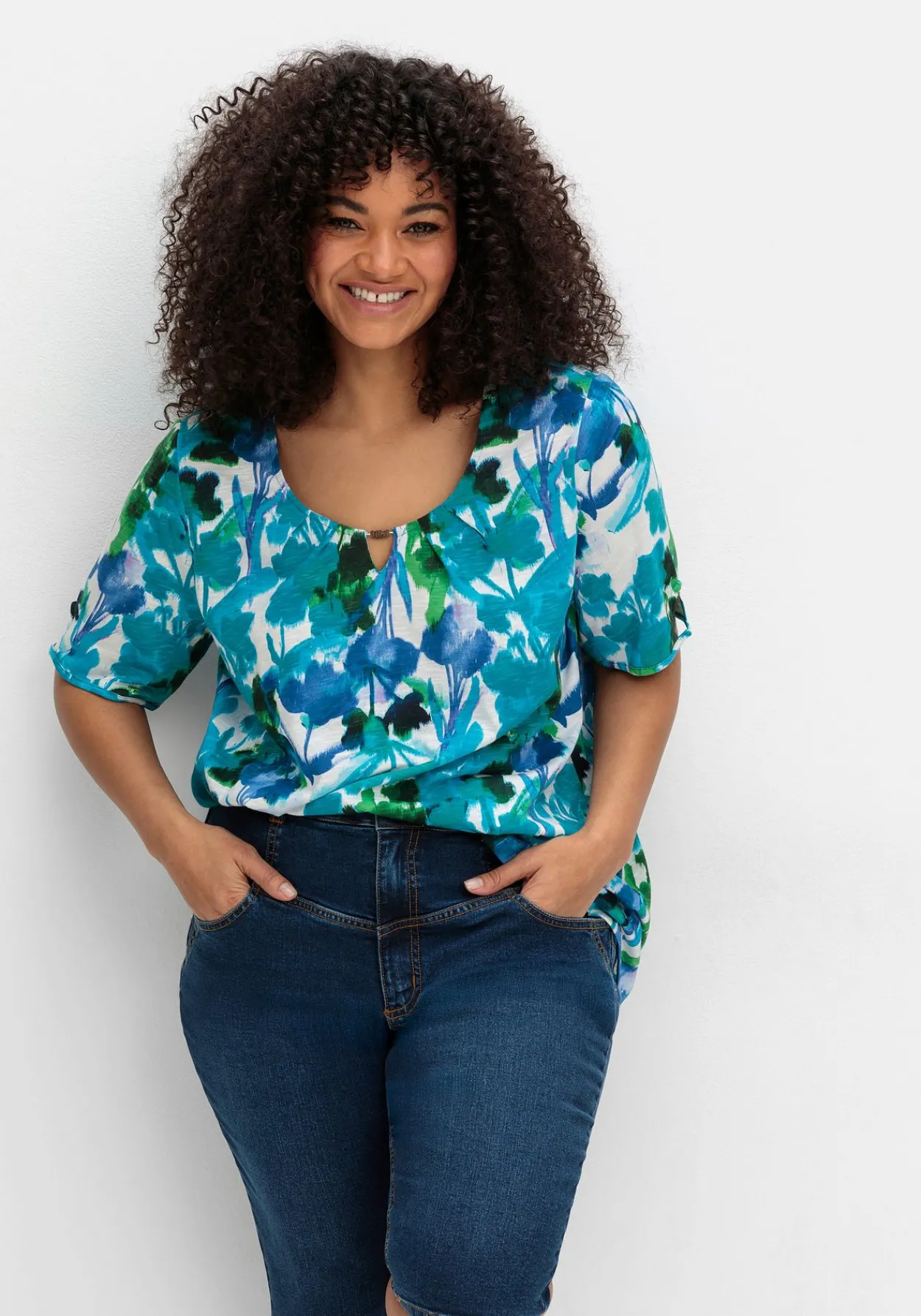 Schmale Jeans-Bermudas im Curvy-Schnitt ANNE<sheego Fashion