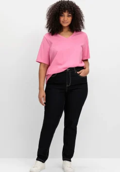 Schmale 5-Pocket-Jeans in cleaner Optik<sheego Hot