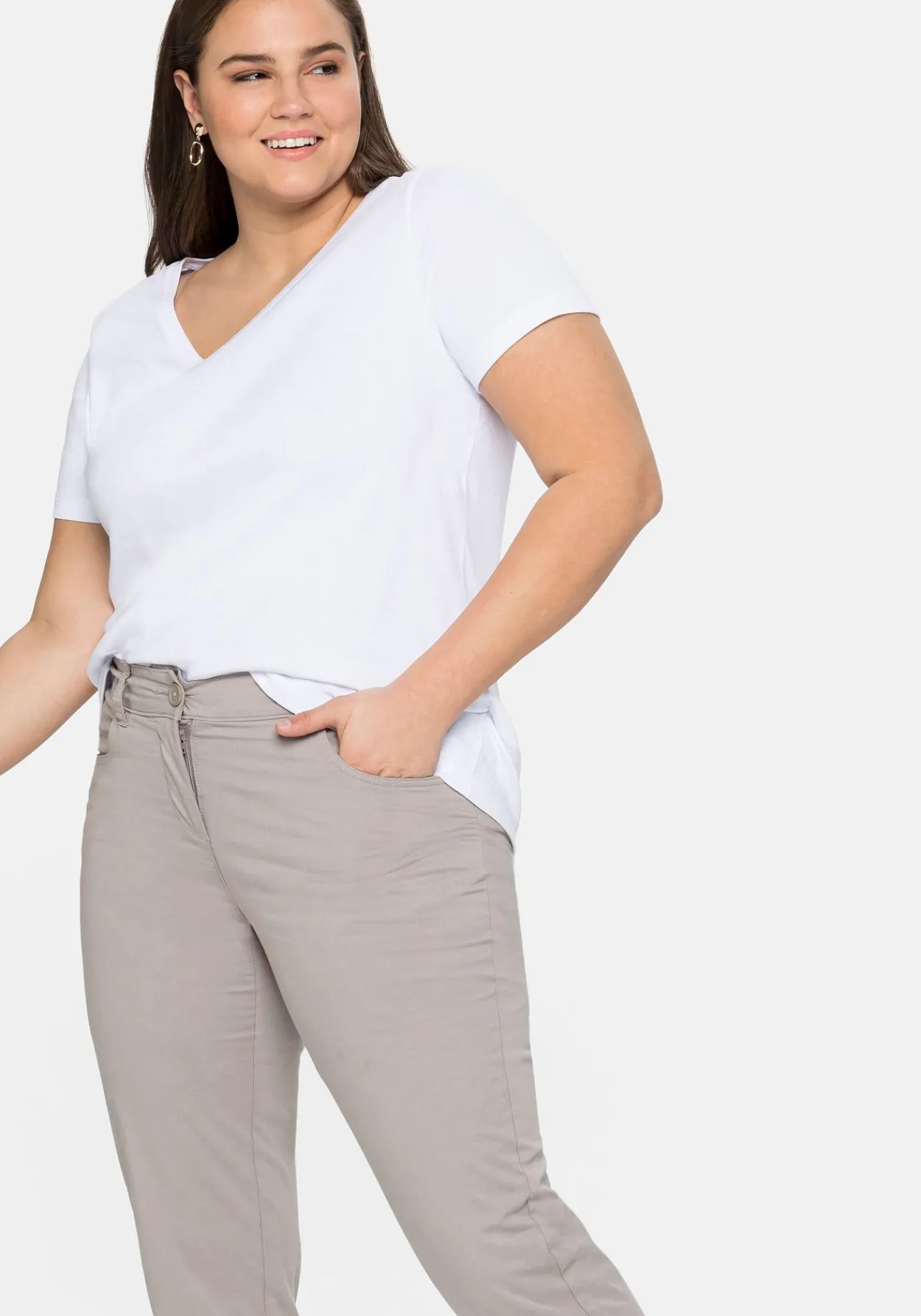 Schmale Stretch-Hose in 7/8-Länge<sheego Fashion