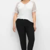 Schmale Superstretch-Jeans mit Glitzer-Details<CREATION L PREMIUM Hot