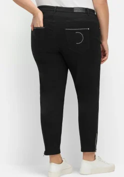 Schmale Superstretch-Jeans mit Glitzer-Details<CREATION L PREMIUM Hot