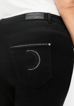 Schmale Superstretch-Jeans mit Glitzer-Details<CREATION L PREMIUM Hot
