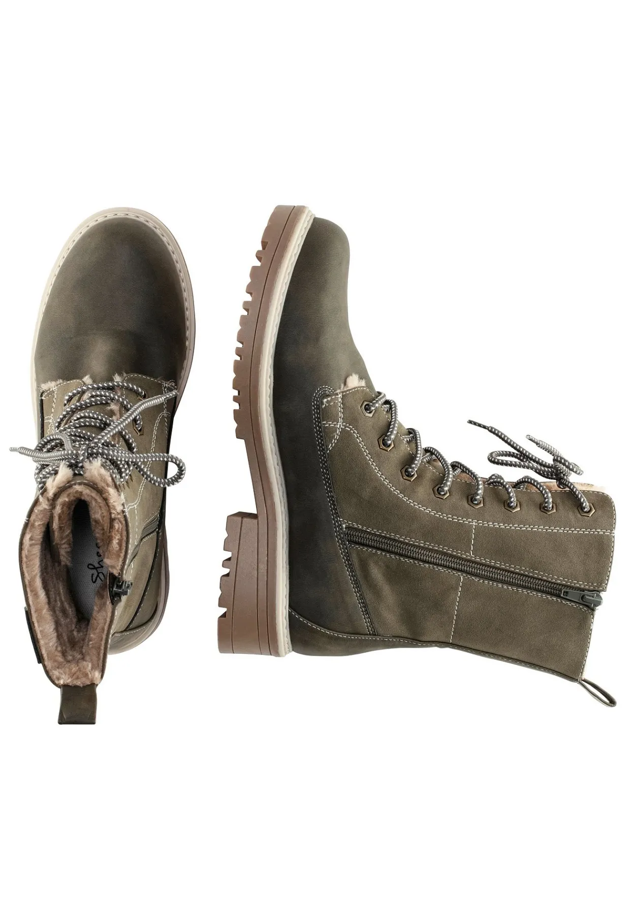 Schnürboots mit seitlichem Reißverschluss<sheego Outlet