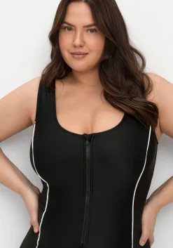 Schwimmanzug mit Reißverschluss und kurzem Bein<sheego Hot