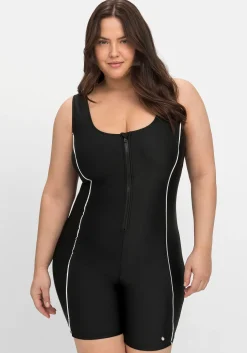 Schwimmanzug mit Reißverschluss und kurzem Bein<sheego Hot