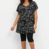 Set aus floralem Jerseyshirt und 3/4-Leggings<sheego Sale