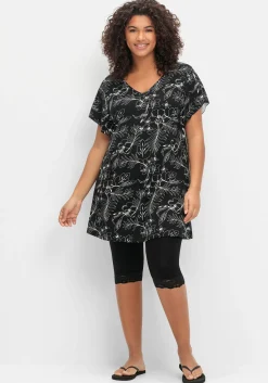 Set aus floralem Jerseyshirt und 3/4-Leggings<sheego Sale