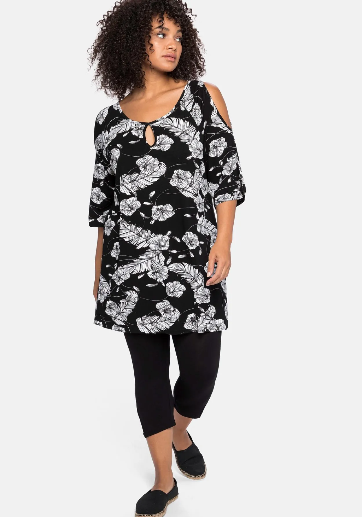 Set aus Longshirt und Caprileggings<sheego Fashion