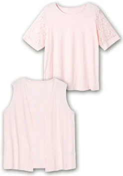 Set aus Spitzenshirt und Weste<sheego Discount