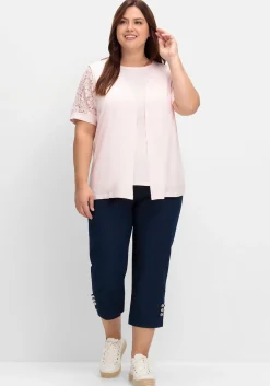 Set aus Spitzenshirt und Weste<sheego Discount