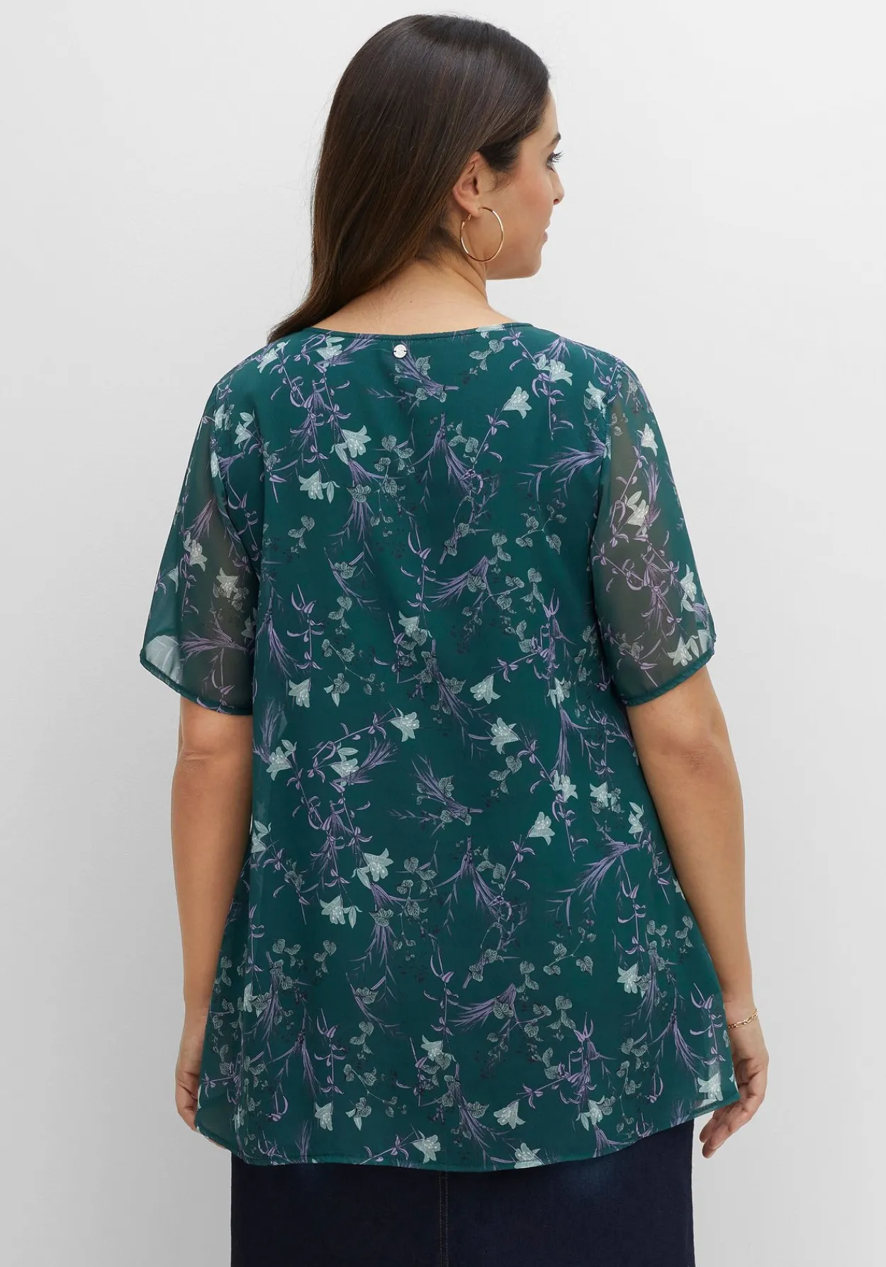 Shirt aus Chiffon mit Alloverdruck und Falten von<sheego Discount