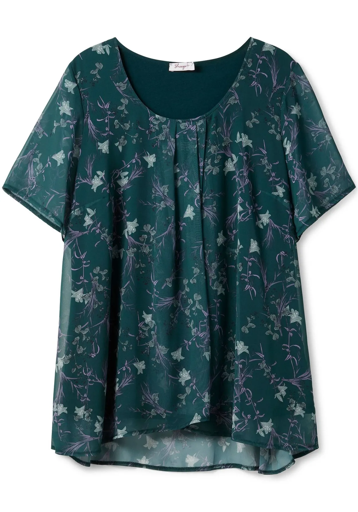 Shirt aus Chiffon mit Alloverdruck und Falten von<sheego Discount