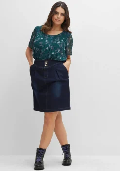 Shirt aus Chiffon mit Alloverdruck und Falten von<sheego Discount