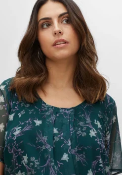 Shirt aus Chiffon mit Alloverdruck und Falten von<sheego Discount