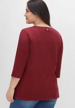 Shirt aus Jersey, mit V-Ausschnitt und Kellerfalte<sheego Discount