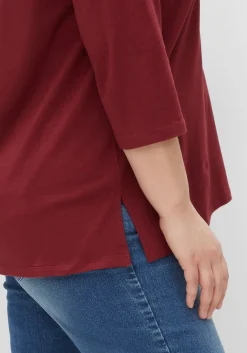 Shirt aus Jersey, mit V-Ausschnitt und Kellerfalte<sheego Discount