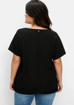 Shirt aus Struktur-Jersey, mit Gummizugsaum<sheego Hot