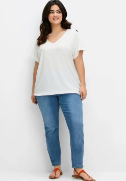 Shirt aus Struktur-Jersey, mit Gummizugsaum<sheego Clearance