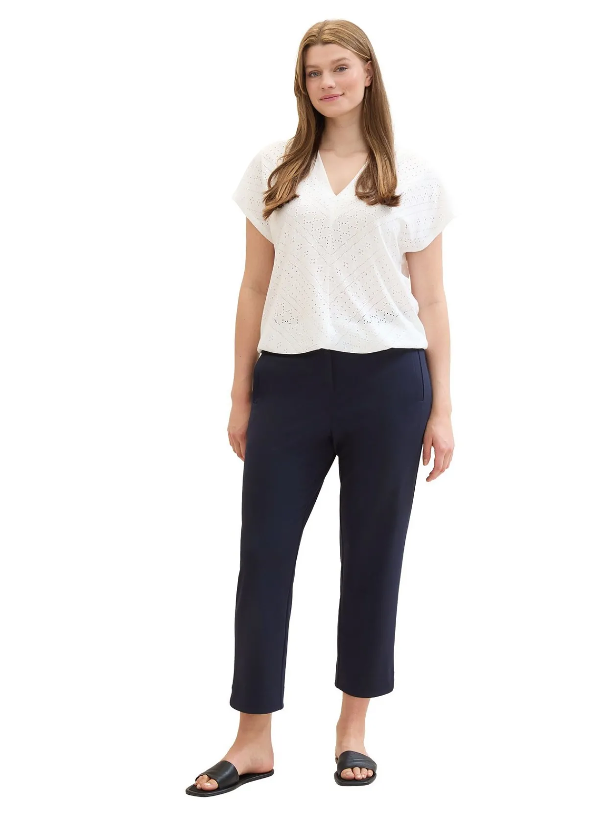 Shirt im Ajourmuster, mit elastischem Bund<TOM TAILOR Plus New
