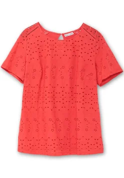 Shirt im Materialmix, mit Lochstickereien<sheego by Joe Browns Fashion
