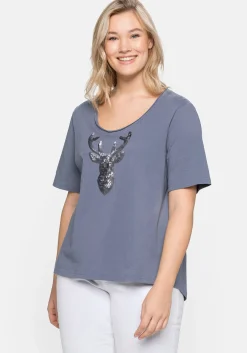 Shirt im Trachtenlook, mit Pailletten<sheego New