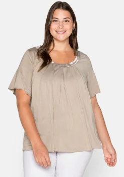 Shirt in A-Linie mit dekorativer Blende, aus Viskose-Jersey<sheego Sale