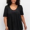 Shirt in A-Linie, mit Kellerfalten am Ausschnitt<sheego Outlet