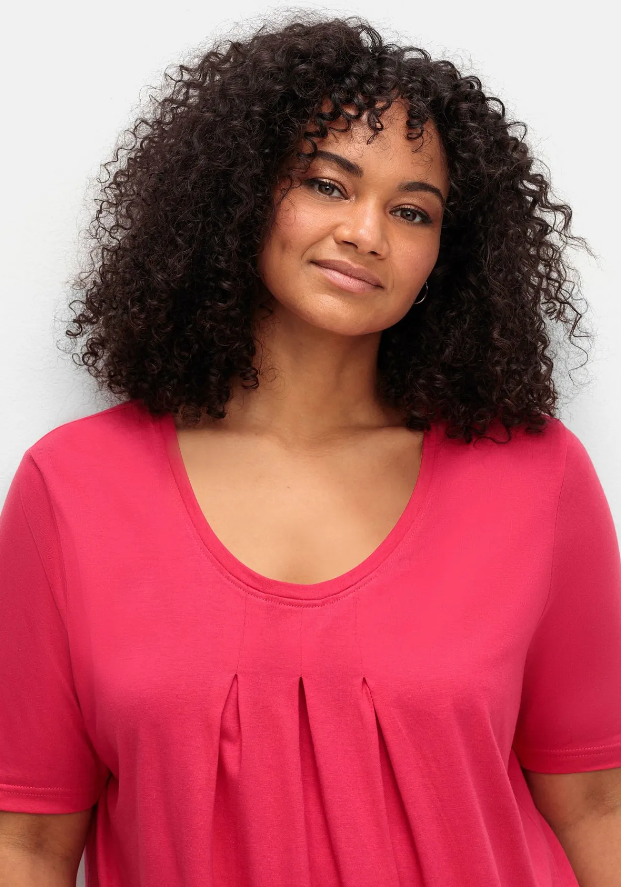 Shirt in A-Linie, mit Kellerfalten am Ausschnitt<sheego Hot
