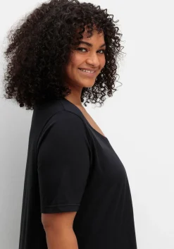 Shirt in A-Linie, mit Kellerfalten am Ausschnitt<sheego Outlet