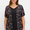 Shirt in 2-in-1-Optik, mit Blumendruck<sheego Fashion