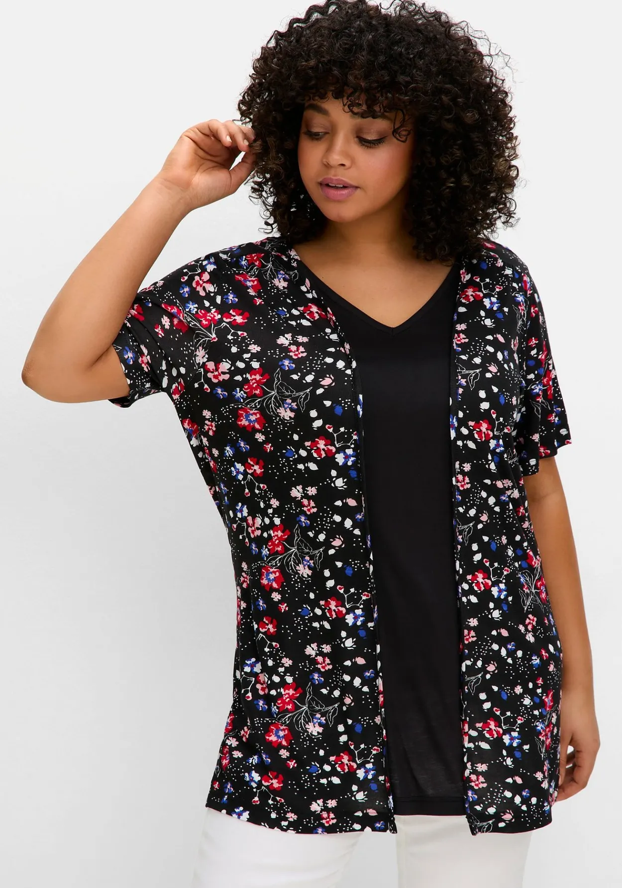 Shirt in 2-in-1-Optik, mit Blumendruck<sheego New