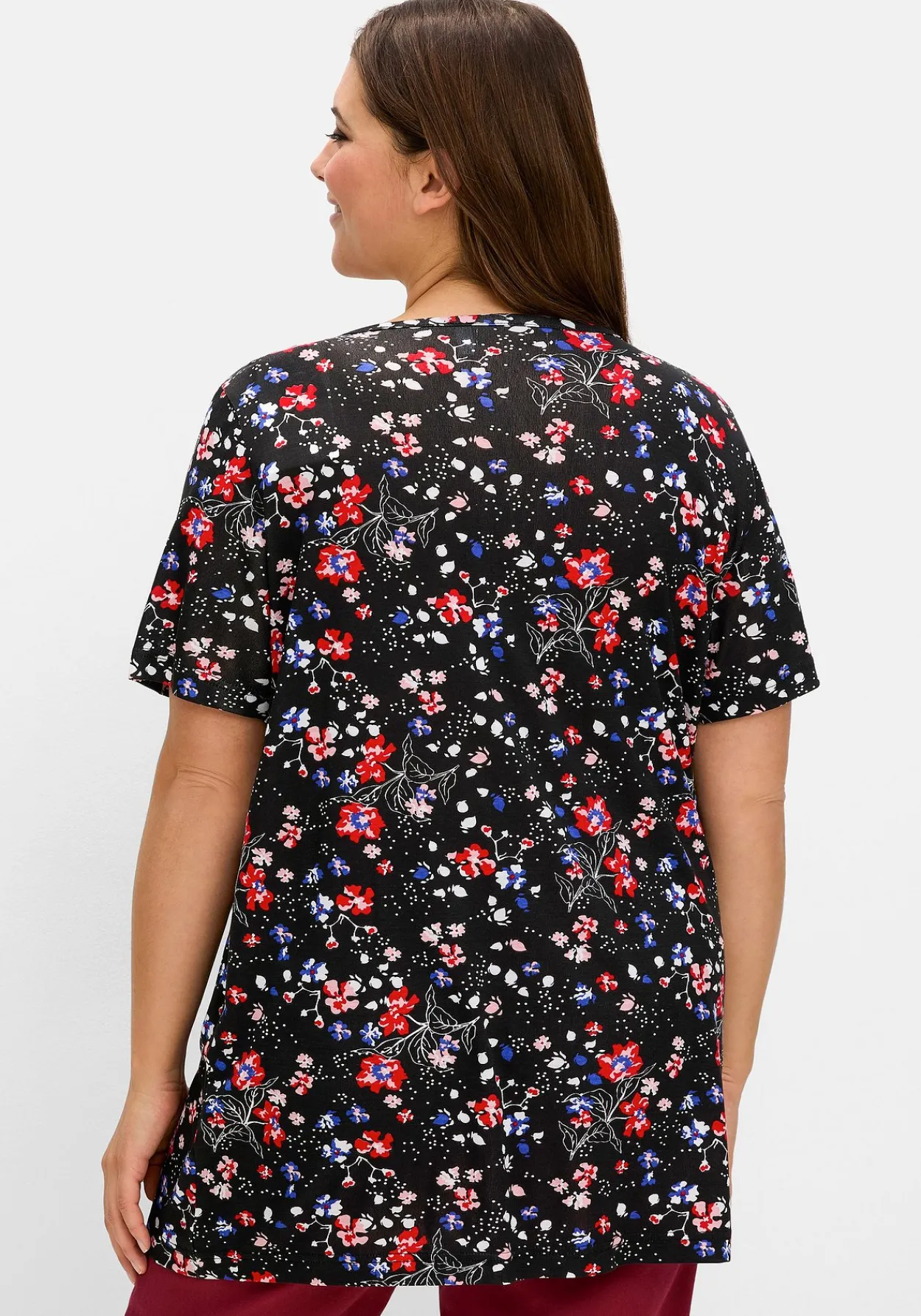 Shirt in 2-in-1-Optik, mit Blumendruck<sheego Fashion