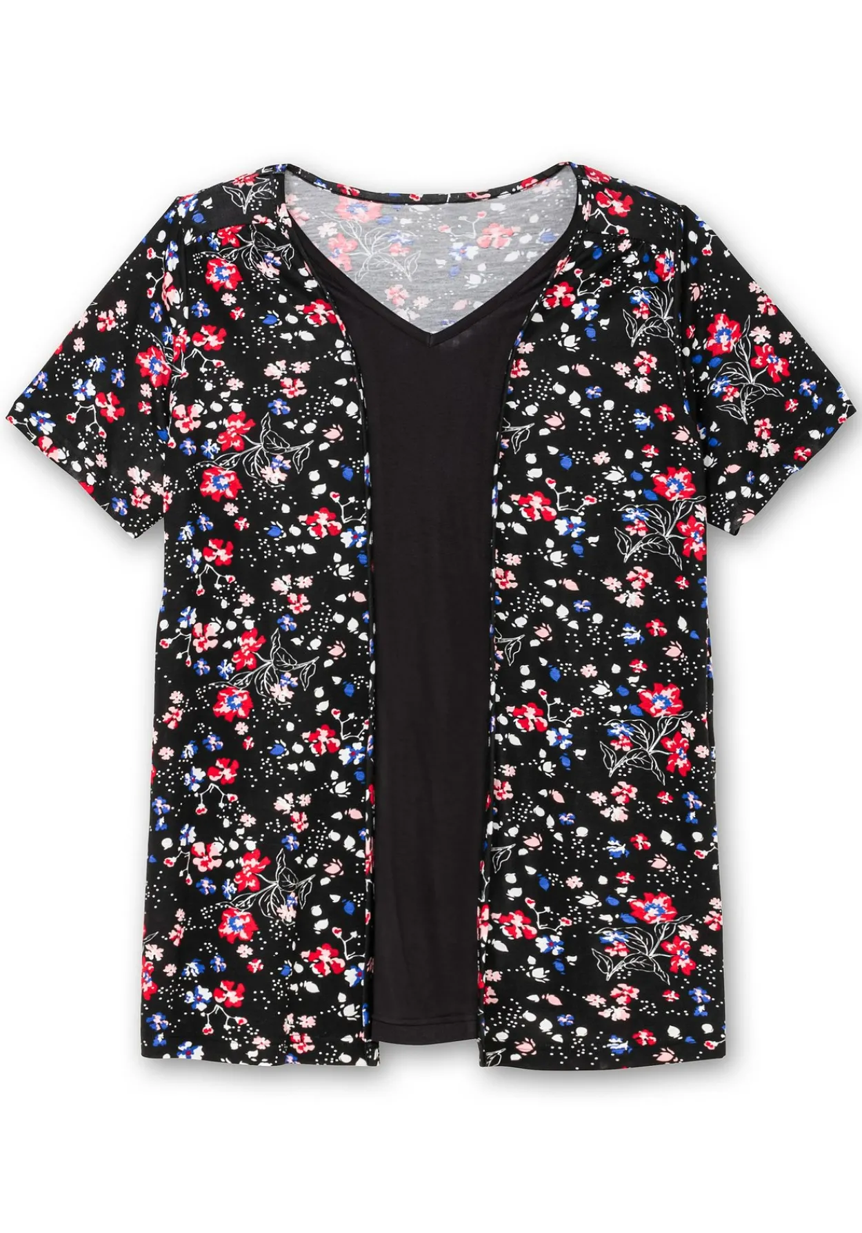 Shirt in 2-in-1-Optik, mit Blumendruck<sheego Fashion