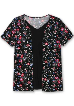 Shirt in 2-in-1-Optik, mit Blumendruck<sheego New