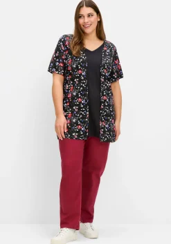 Shirt in 2-in-1-Optik, mit Blumendruck<sheego Fashion