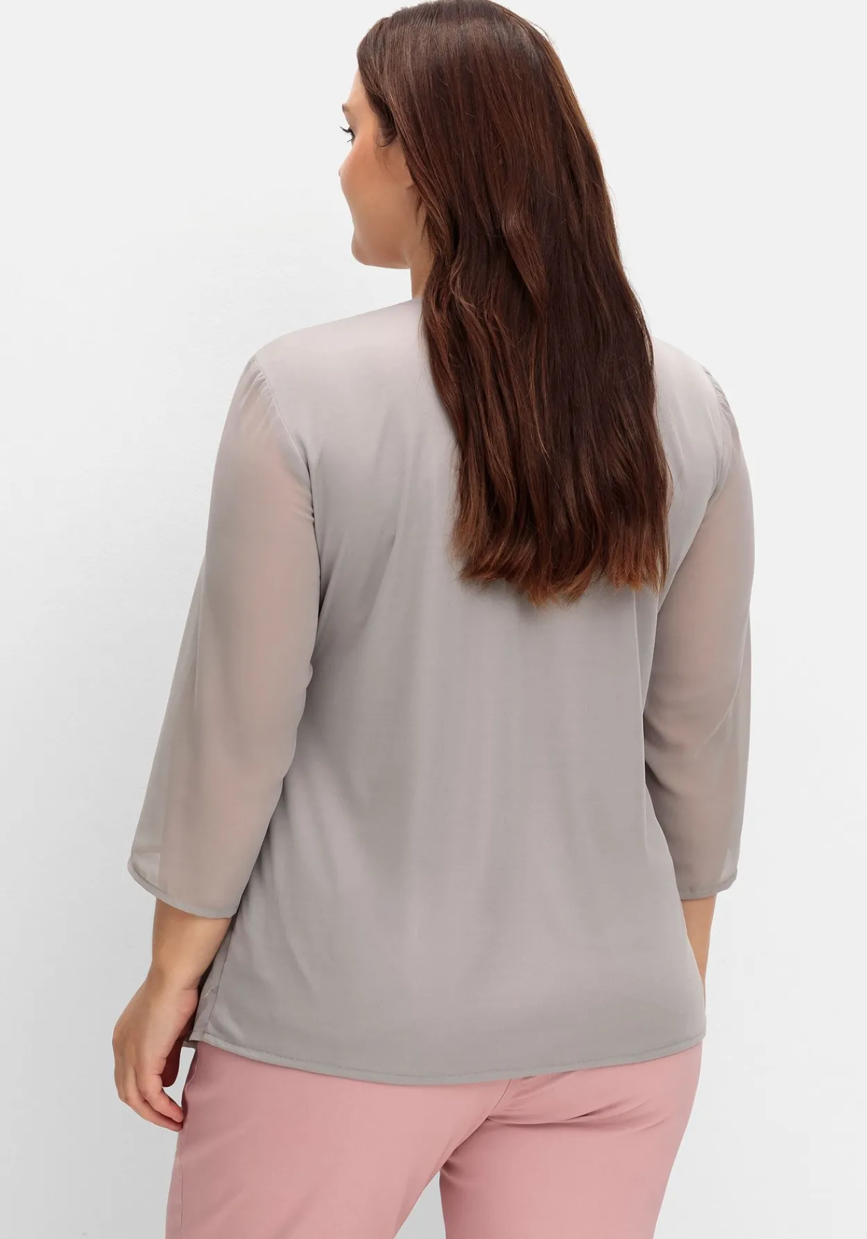 Shirt in 2-in-1-Optik mit Einsatz aus Mesh<sheego Best