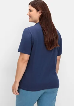 Shirt in 2-in-Optik, mit gestreiftem Einsatz<sheego Sale