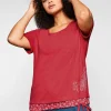 Shirt in 2-in-1-Optik mit Print und Tunnelzug<sheego Clearance