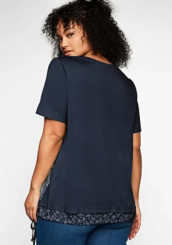 Shirt in 2-in-1-Optik mit Print und Tunnelzug<sheego New
