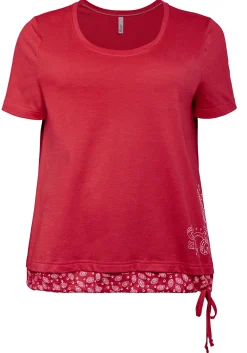 Shirt in 2-in-1-Optik mit Print und Tunnelzug<sheego Clearance