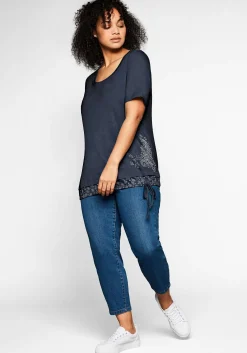 Shirt in 2-in-1-Optik mit Print und Tunnelzug<sheego New