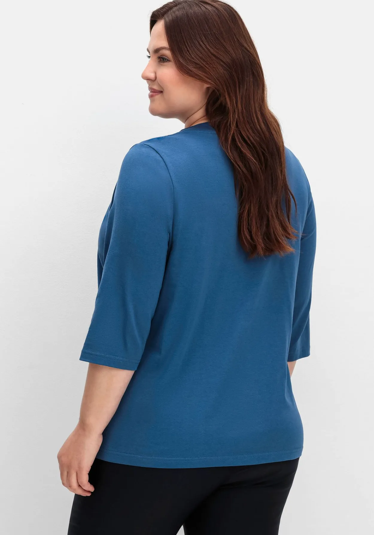 Shirt in 2-in-Optik, mit 3/4-Ärmeln und Glitzerdetail<sheego Fashion