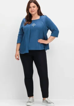 Shirt in 2-in-Optik, mit 3/4-Ärmeln und Glitzerdetail<sheego Fashion