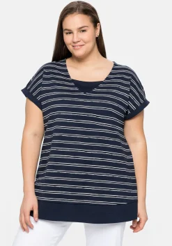Shirt in Layeroptik, mit dezenten Streifen<sheego Outlet