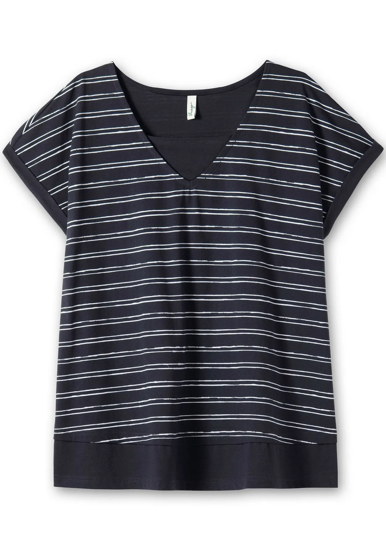 Shirt in Layeroptik, mit dezenten Streifen<sheego Outlet