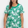 Shirt in leichter A-Linie, mit Blumendruck und Streifen<sheego Online