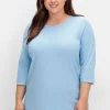 Shirt in Piqué-Qualität mit 3/4-Ärmeln<sheego Sale
