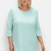 Shirt in Piqué-Qualität mit 3/4-Ärmeln<sheego Hot