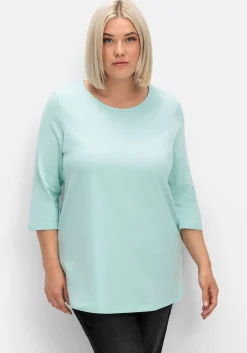 Shirt in Piqué-Qualität mit 3/4-Ärmeln<sheego Hot
